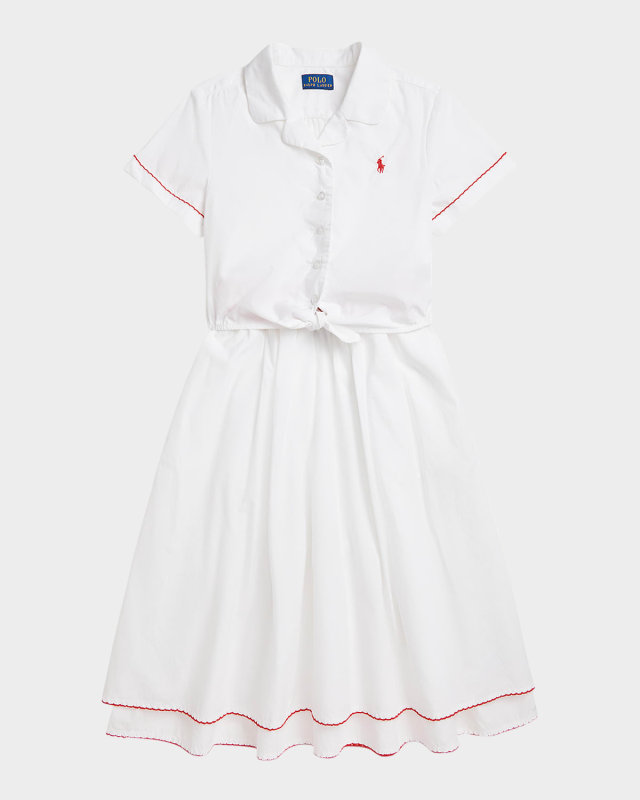 Girl's Two-Piece Embroidered Set, Size 7-14